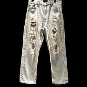 Aeropostale Vintage Distressed Acid Washed Baggy Jeans - Size 14